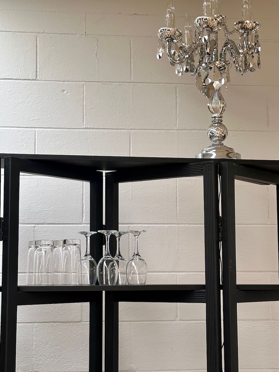 Folding Black Bar Shelving
