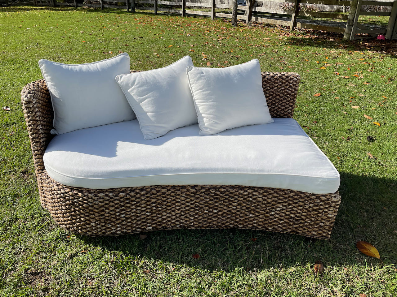 Two-Piece Cane Chaise Sofa,Hire