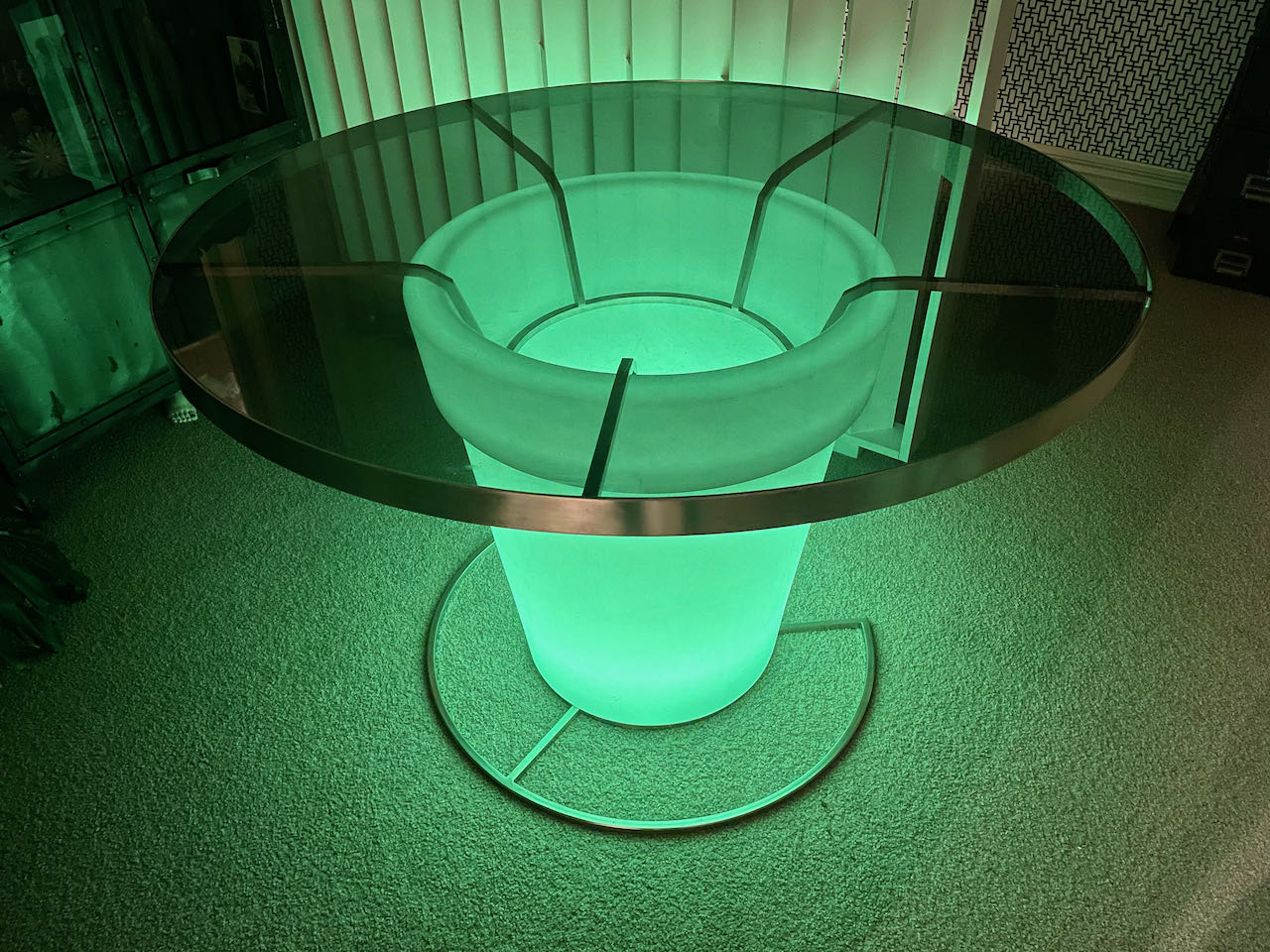 LED / Smoked Glass Table Hire