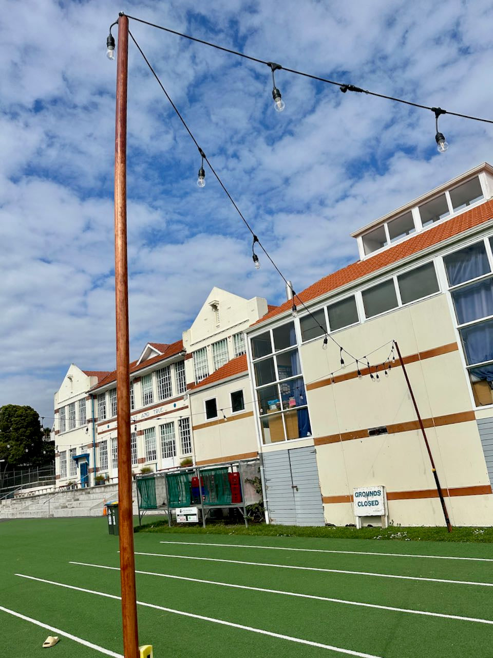 Wooden Festoon Lighting Pole Hire