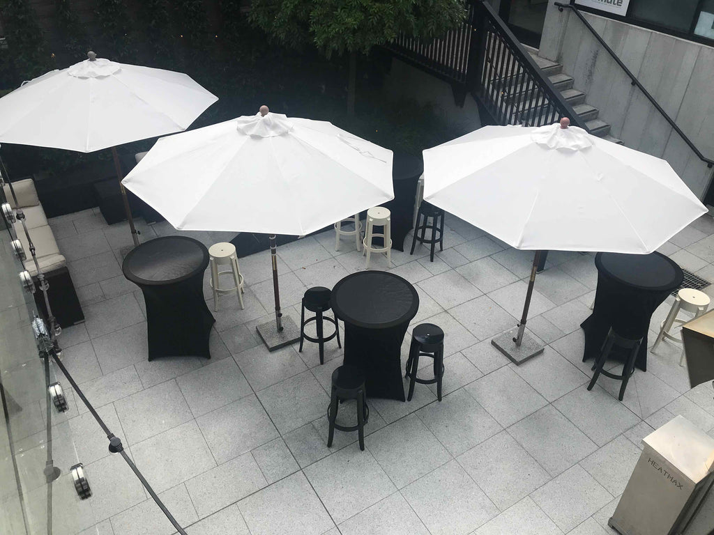 Vintage Table / Bench and Umbrella Set