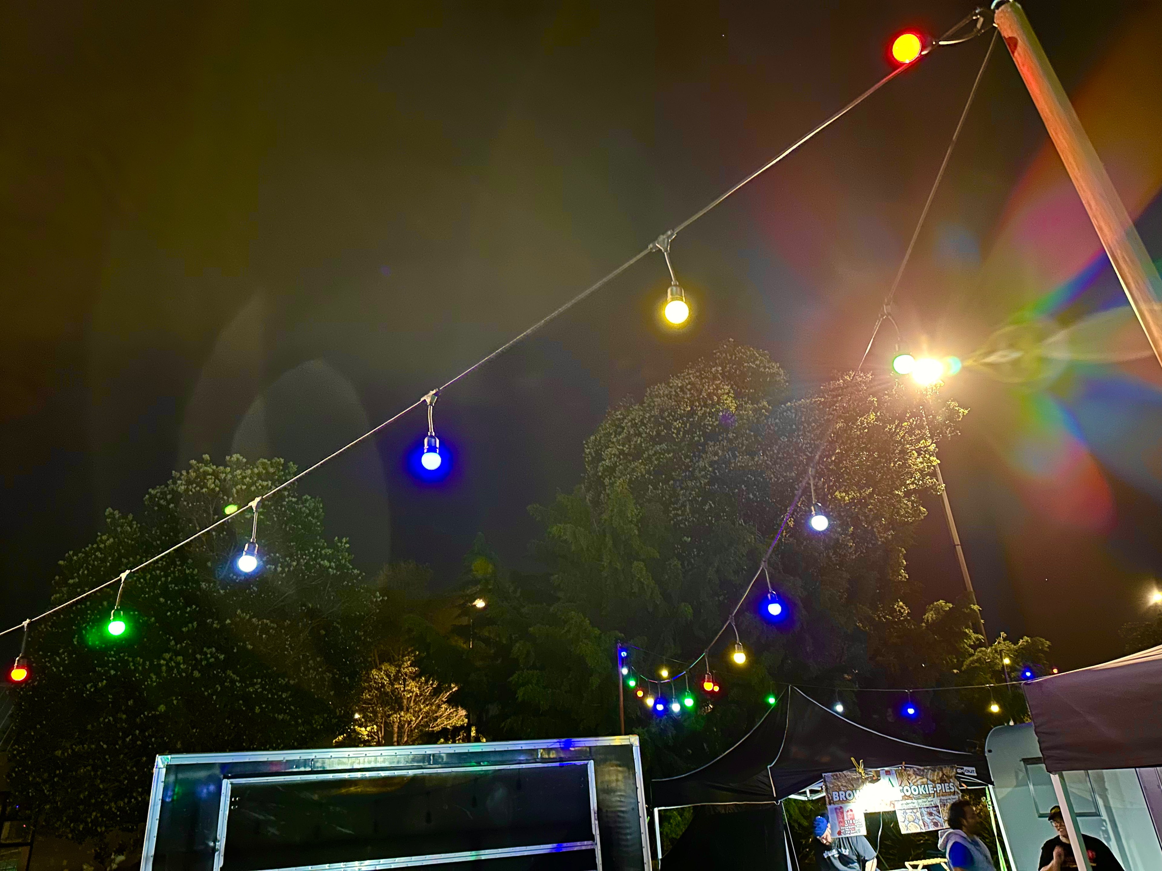 Festoon Lighting Hire - Coloured bulbs