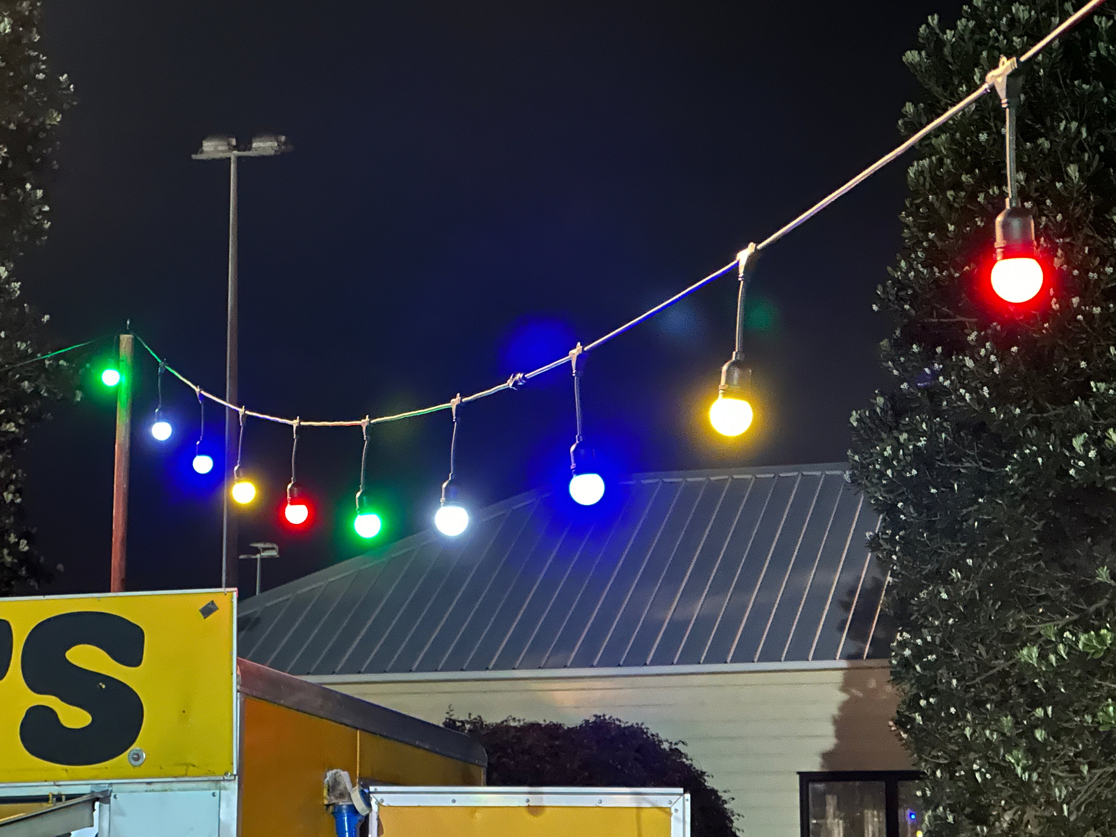 Festoon Lighting Hire - Coloured bulbs