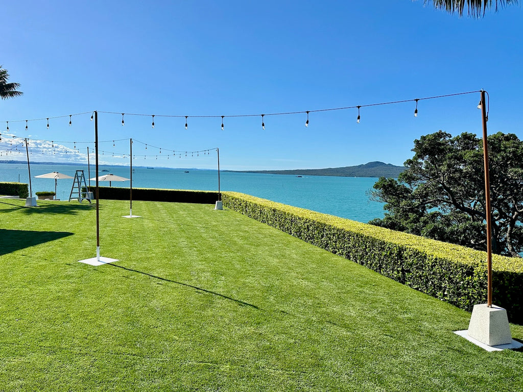 Wooden Festoon Lighting Pole Hire