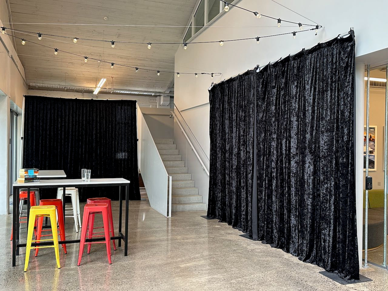 Black Crush Velvet Curtain Hire