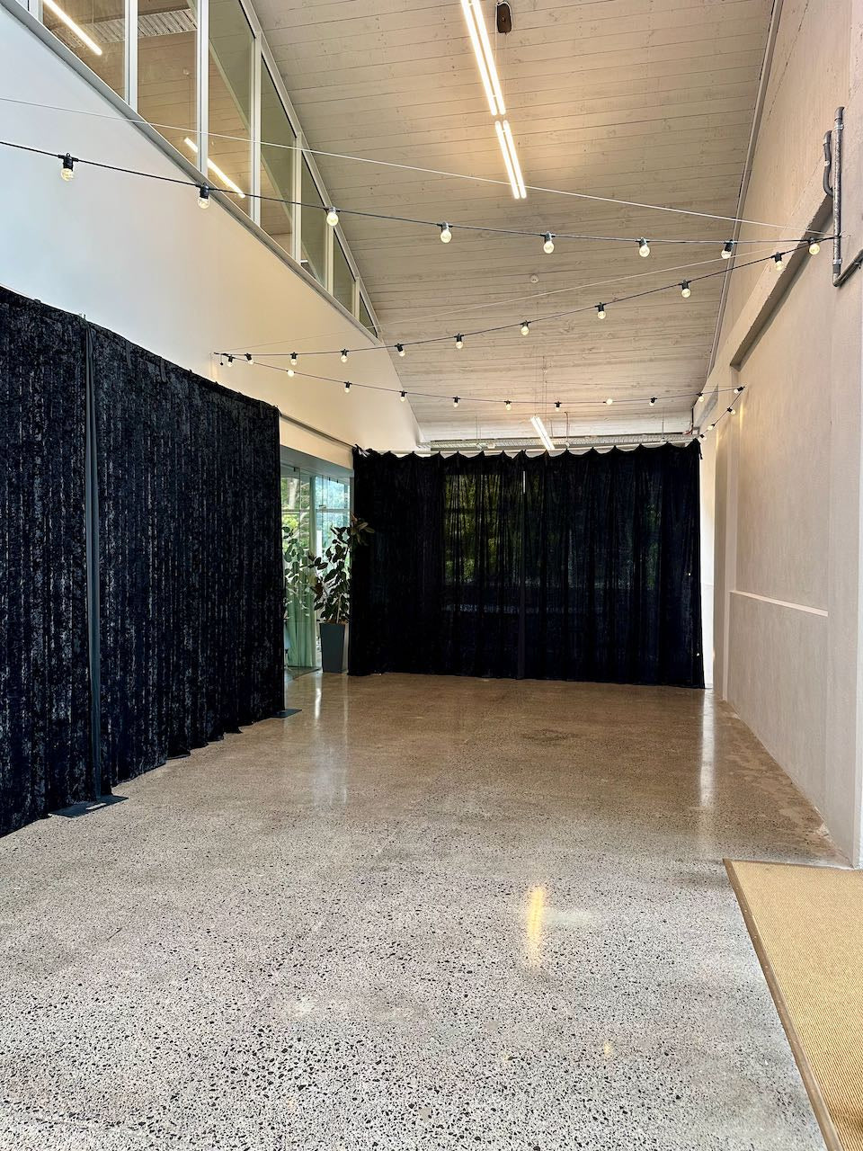 Black Crush Velvet Curtain Hire