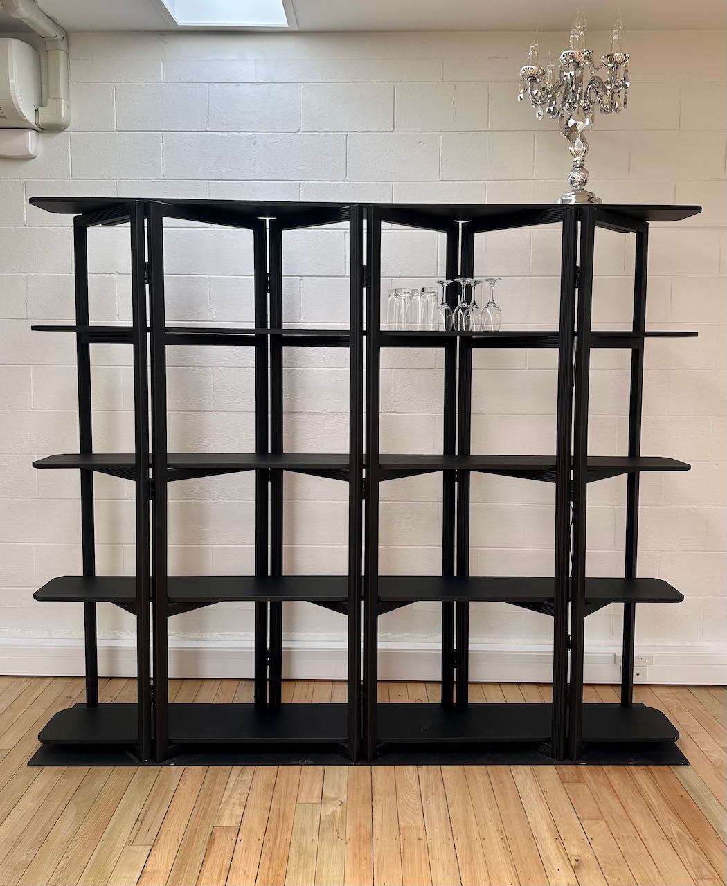 Folding Black Bar Shelving