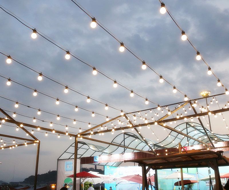 Festoon Lighting Hire - White Bulbs