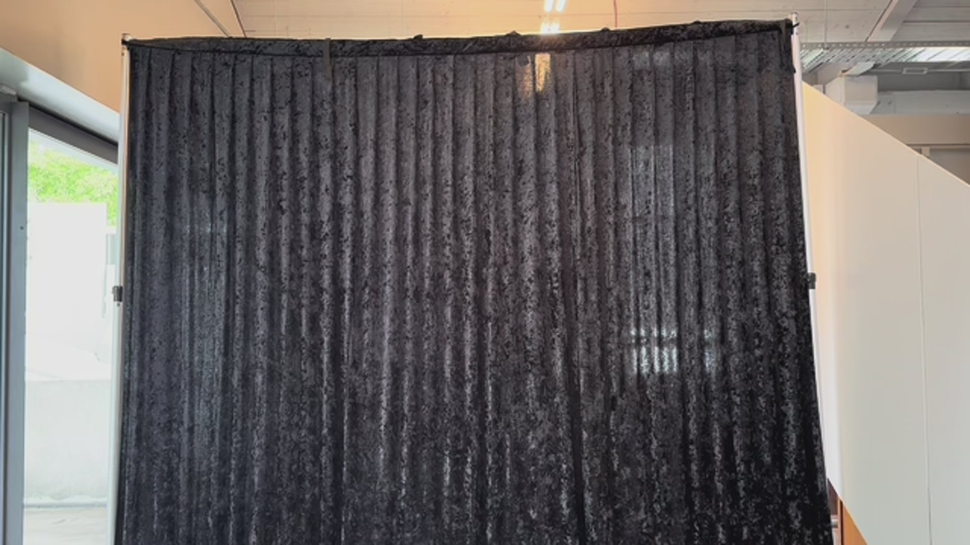 Black Crush Velvet Curtain Hire