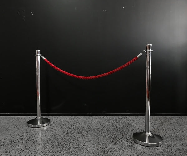Stanchion Set Hire (Includes: 2 x Stanchion Poles / 1 x Barrier Rope)