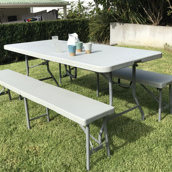 1.8m Folding Table and Bench Set
