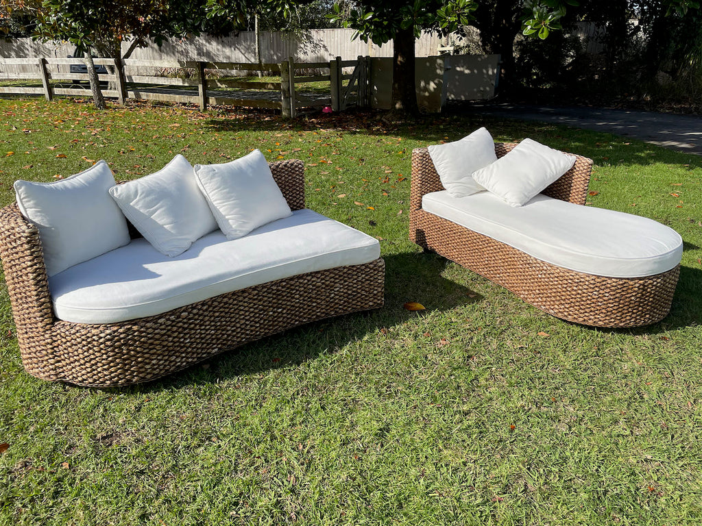 Two-Piece Cane Chaise Sofa Hire