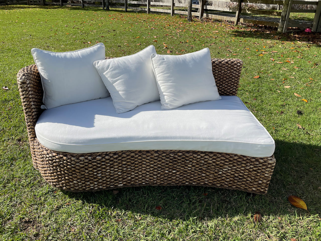 Two-Piece Cane Chaise Sofa Hire