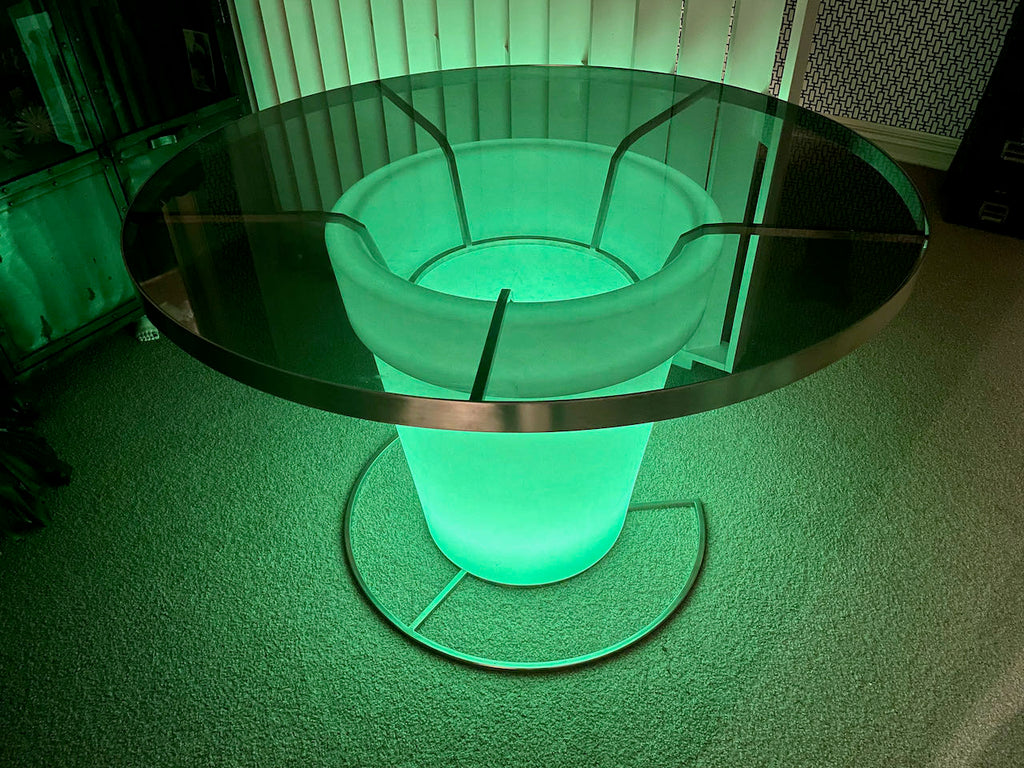 LED / Smoked Glass Table Hire