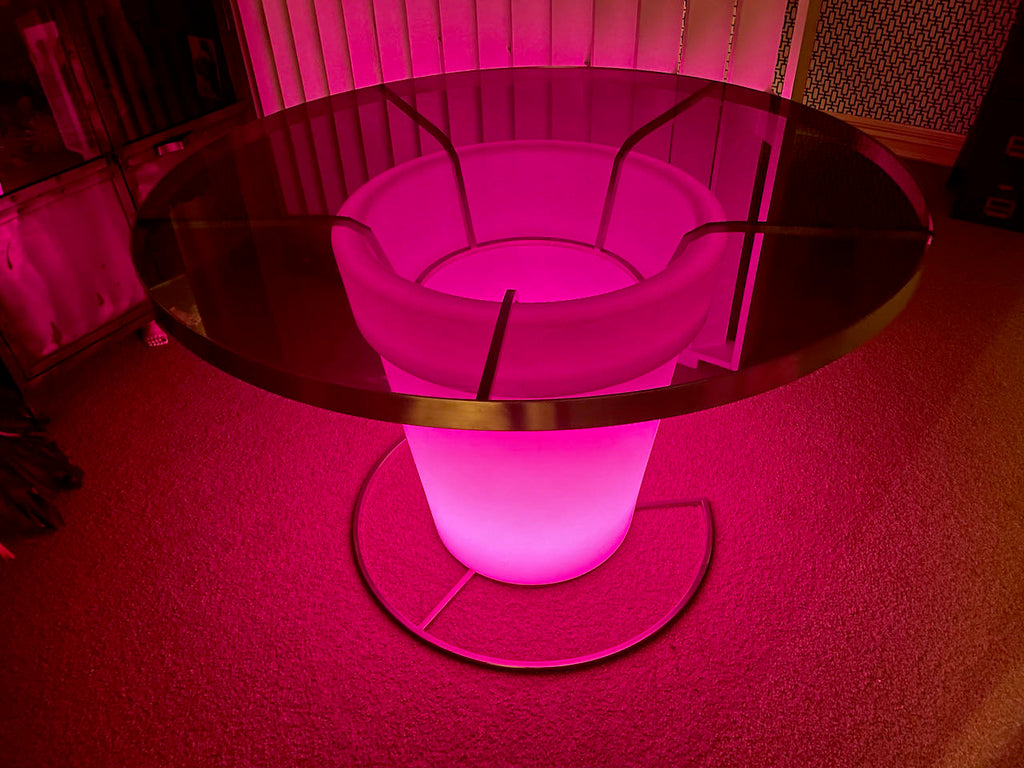 LED / Smoked Glass Table Hire