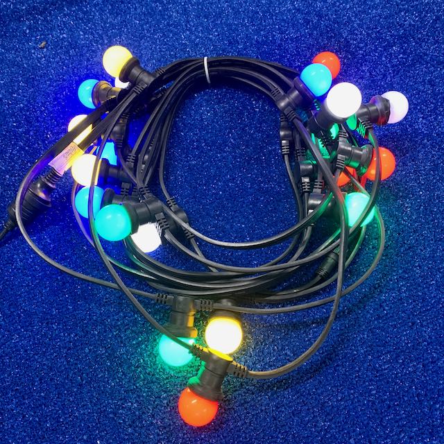 Festoon Lighting Hire - Coloured bulbs