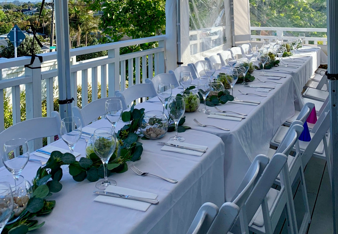 1.8m White Trestle Table Cloth