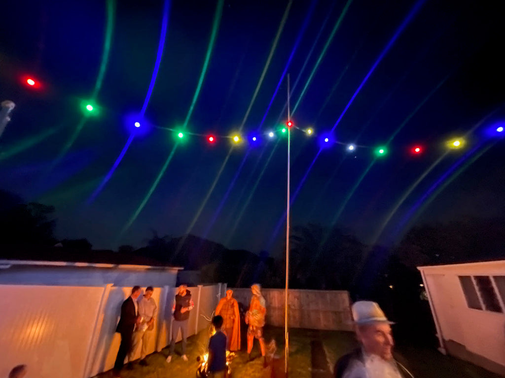 Festoon Lighting Hire - Coloured bulbs