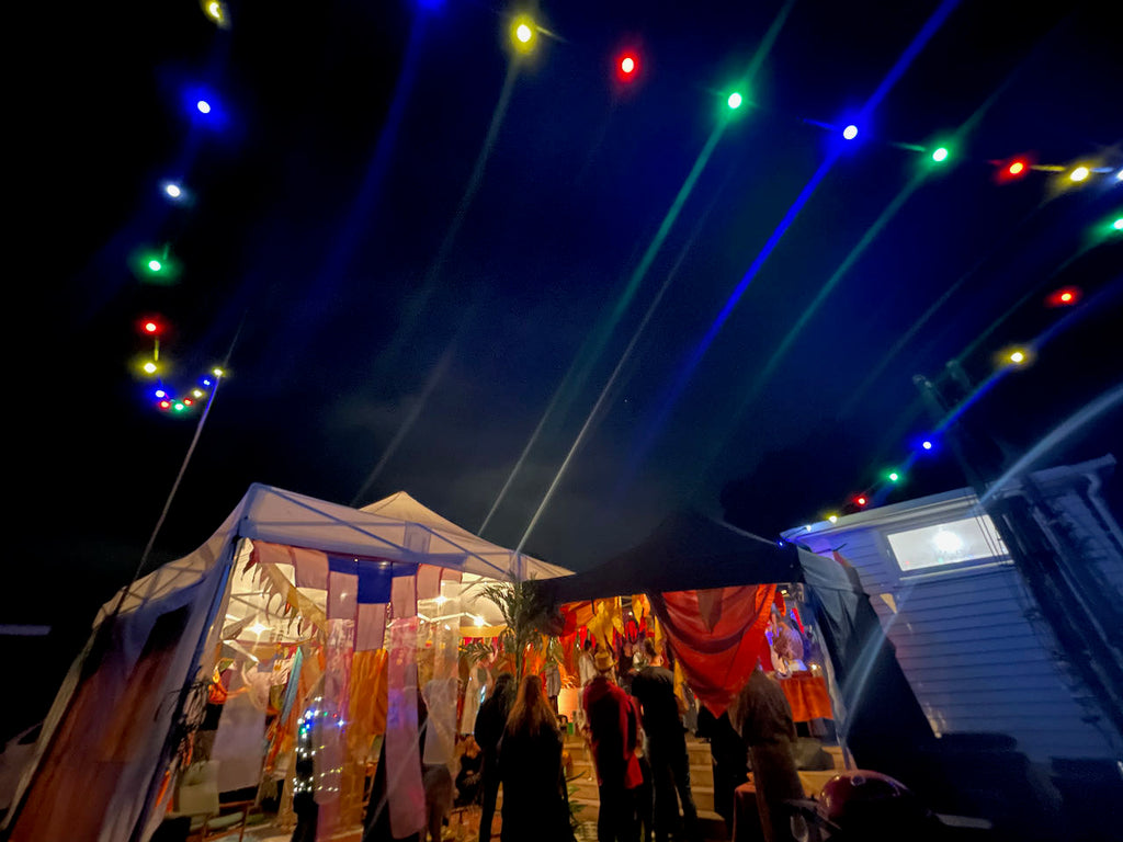 Festoon Lighting Hire - Coloured bulbs