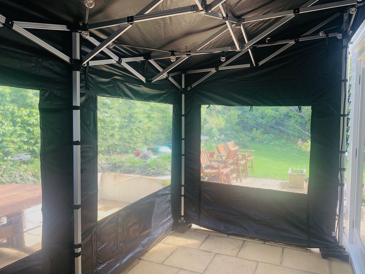 2x4m KNE Awning Includes x 3 Clear window Walls